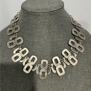 Contemporary Silver Geometric Necklace